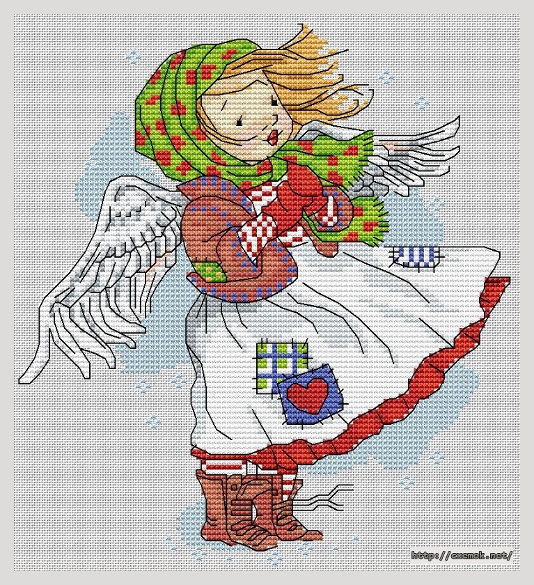 Скачать схему вышивки winter angel