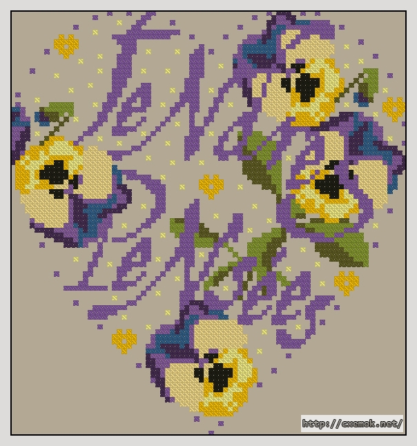 Download embroidery patterns by cross-stitch  - Tendre pensee, author 