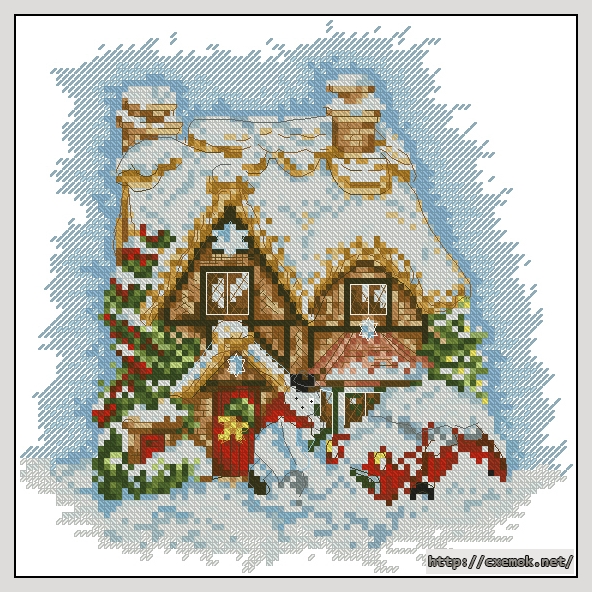 Download embroidery patterns by cross-stitch  - Snowed in, author 