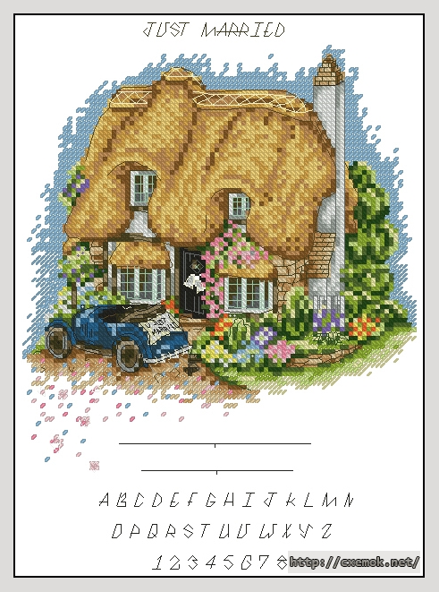 Download embroidery patterns by cross-stitch  - Just married, author 