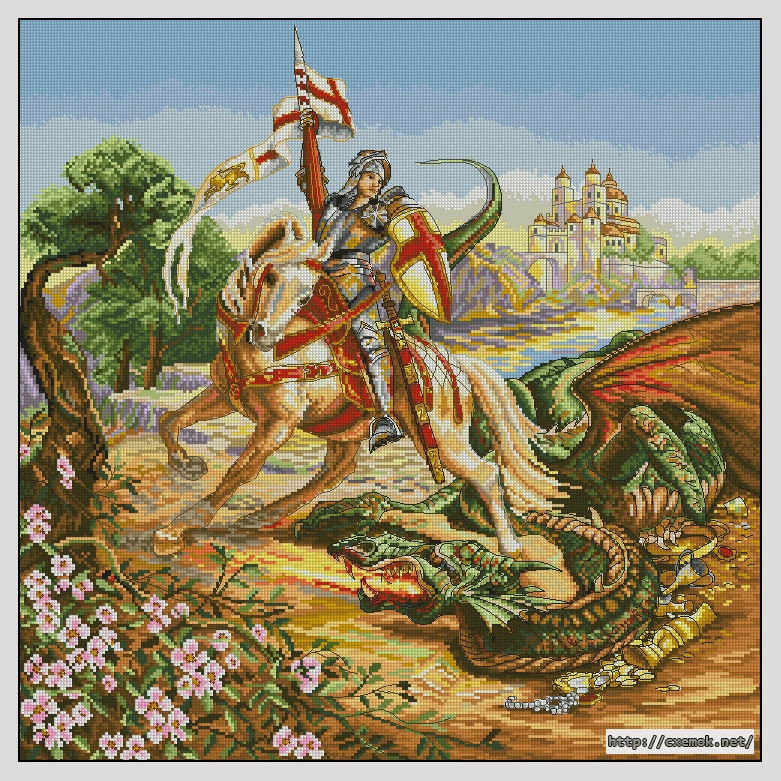 Download embroidery patterns by cross-stitch  - George & the dragon, author 
