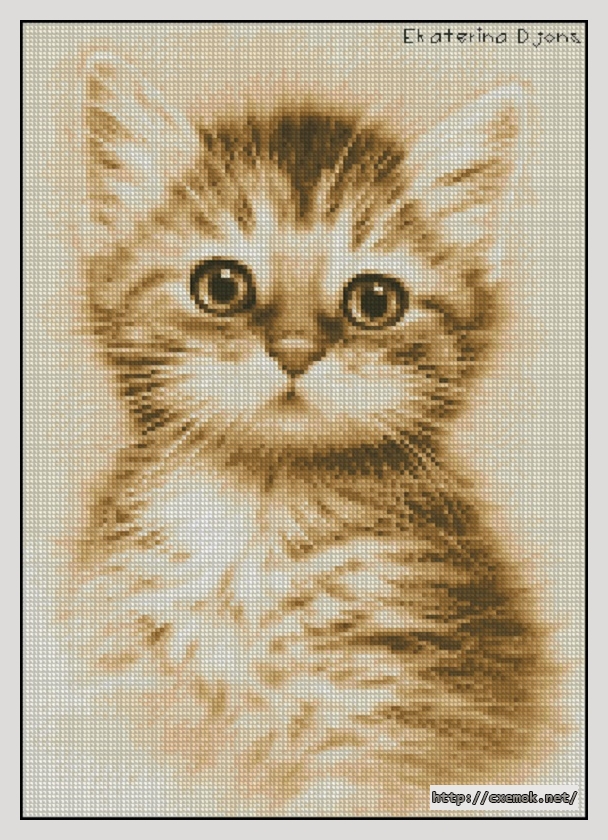 Download embroidery patterns by cross-stitch  - Котёнок., author 