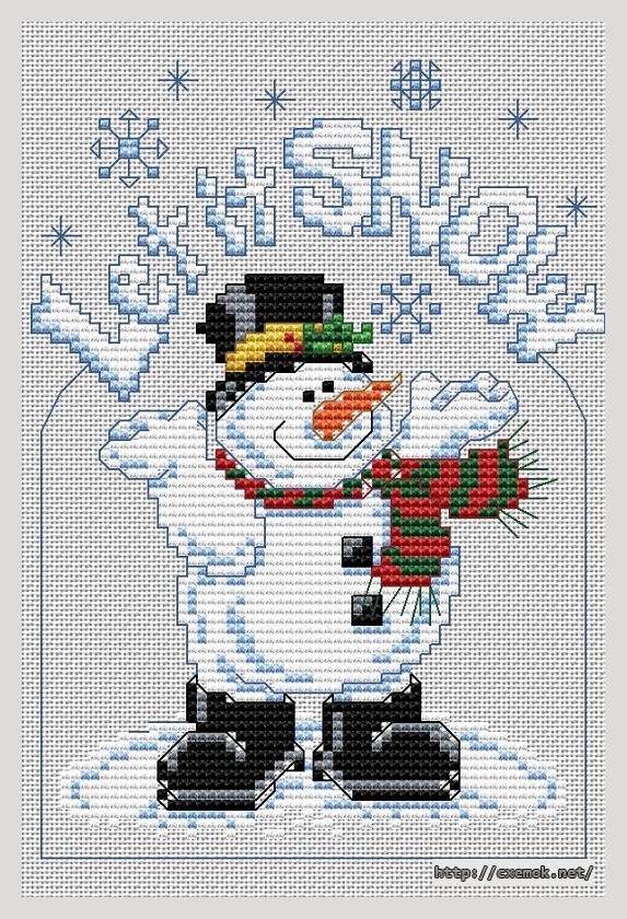 Скачать схему вышивки нитками Frosty - Let it snow, автор 