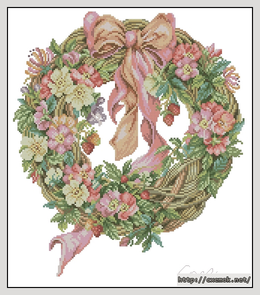 Download embroidery patterns by cross-stitch  - Bloemenkrans, author 