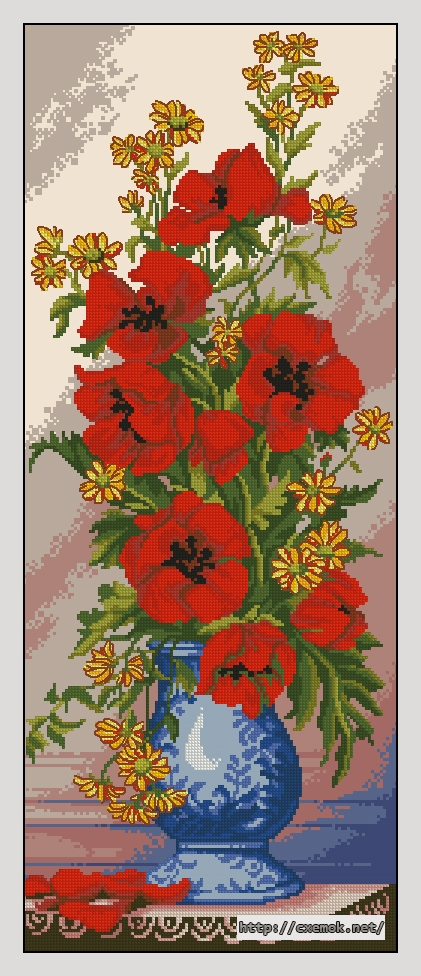 Download embroidery patterns by cross-stitch  - Poppies, author 