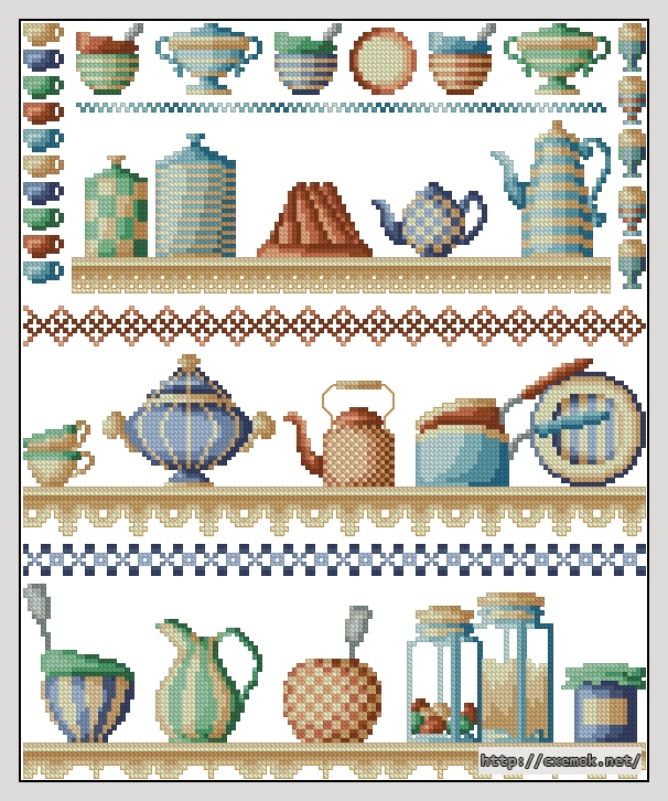 Download embroidery patterns by cross-stitch  - Kitchen, author 