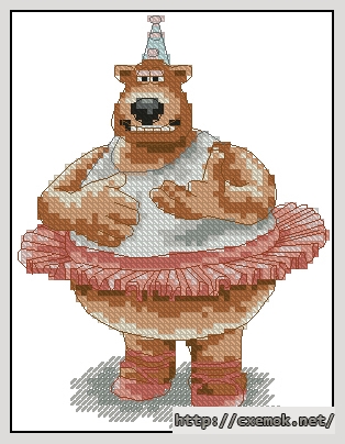 Завантажити схеми вишивки нитками / хрестом  - Alvin the dancing bear, автор 