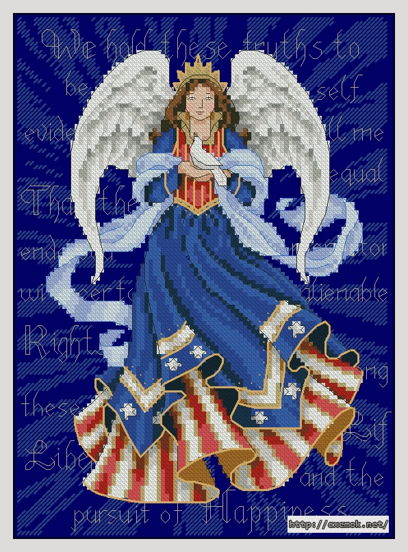 Download embroidery patterns by cross-stitch  - Patriotic angel, author 