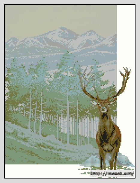 Download embroidery patterns by cross-stitch  - Nature''s stag, author 