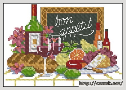 Скачать схему вышивки нитками Bon Appetit, автор 