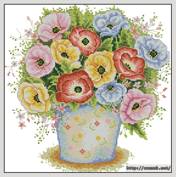 Download embroidery patterns by cross-stitch  - Poppies, author 