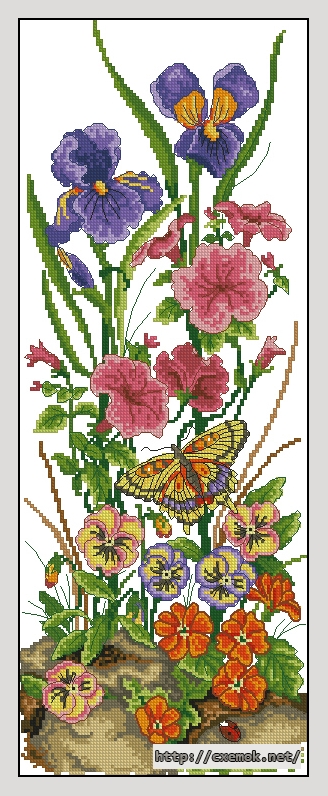 Download embroidery patterns by cross-stitch  - Flowers from the garden, author 