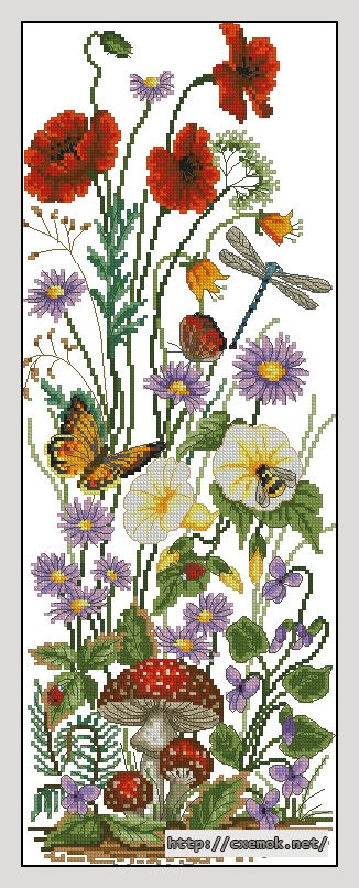 Download embroidery patterns by cross-stitch  - Flowers of the field, author 