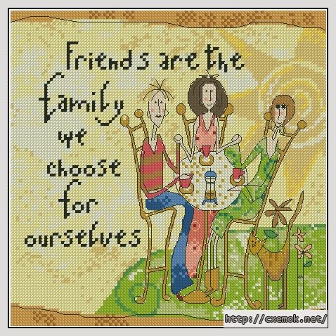 Download embroidery patterns by cross-stitch  - Friends are the family, author 