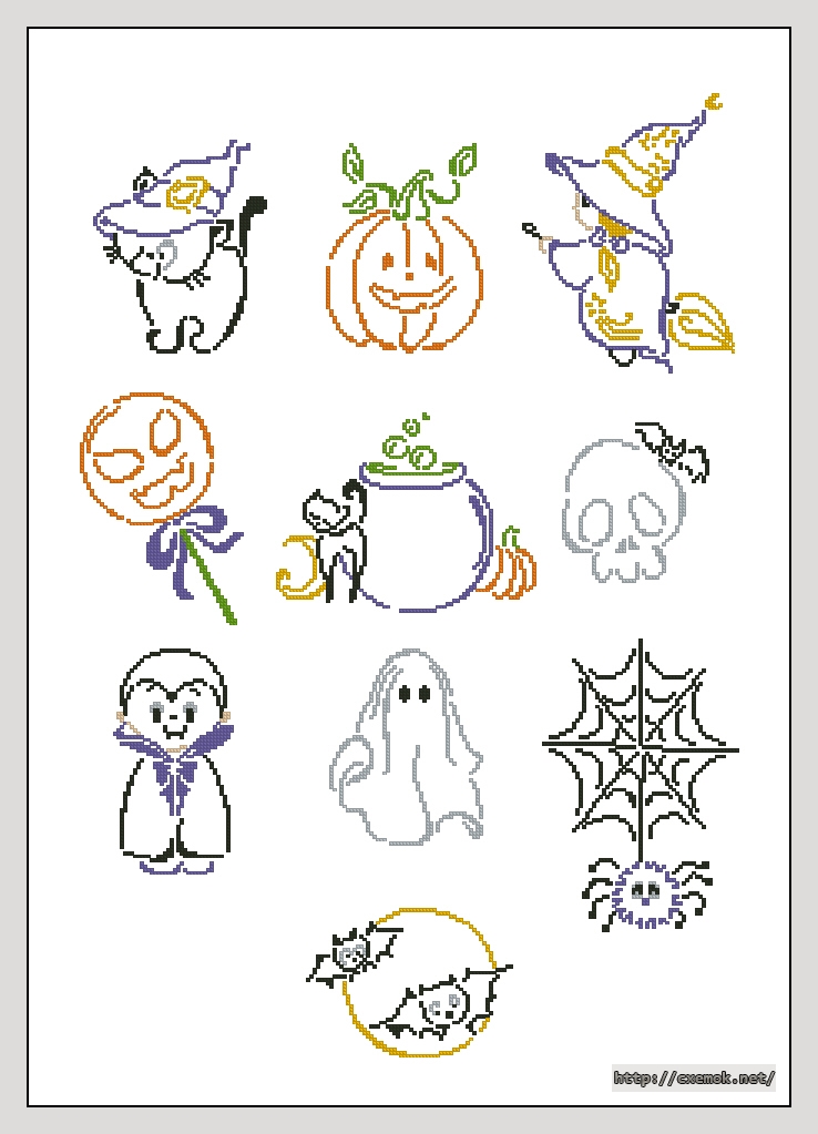 Download embroidery patterns by cross-stitch  - Halloween motifs, author 