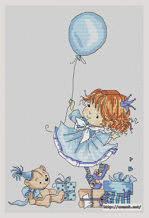 Download embroidery patterns by cross-stitch  - Birthday of princess, author 