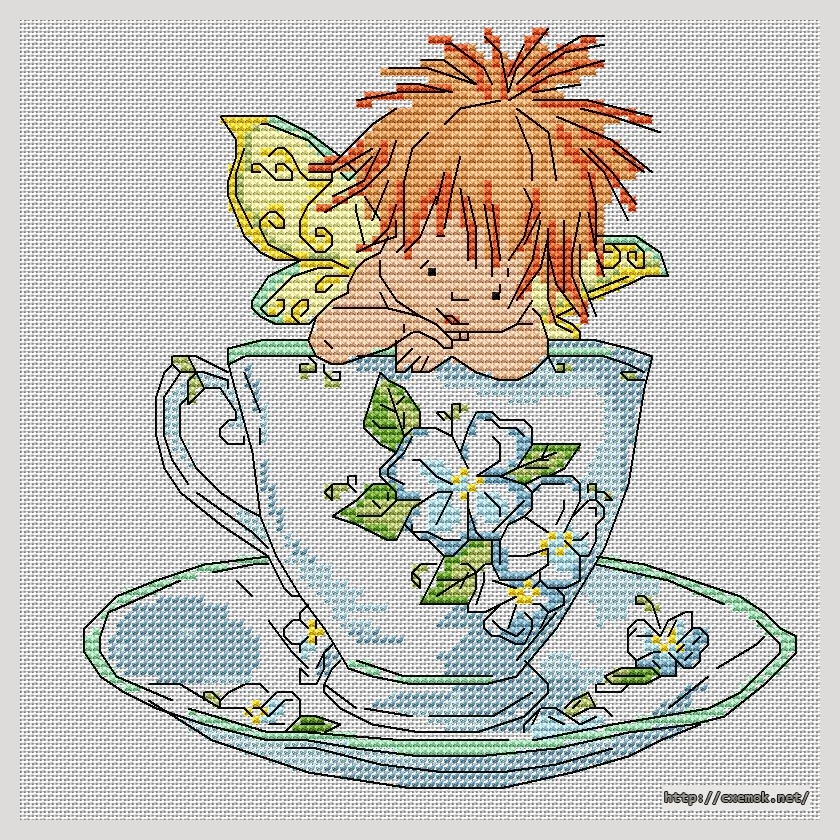Download embroidery patterns by cross-stitch  - Tea elf, author 