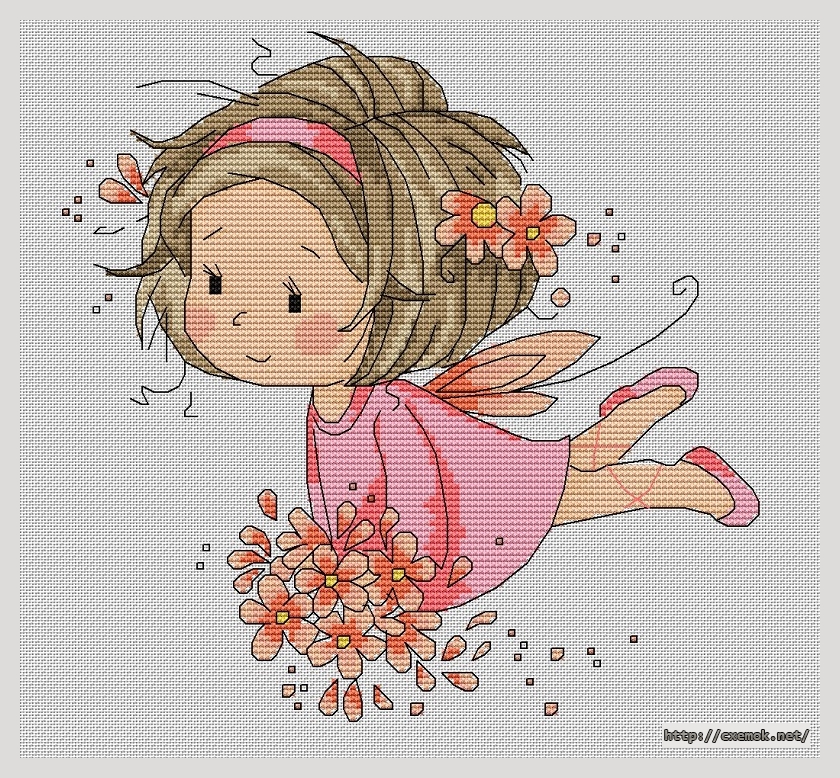 Download embroidery patterns by cross-stitch  - Pink fairy, author 