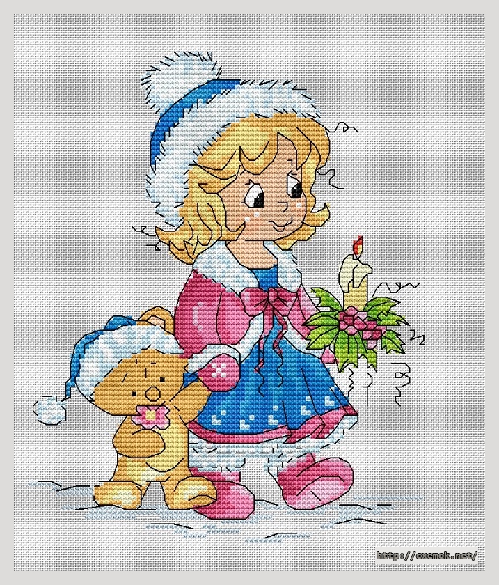 Download embroidery patterns by cross-stitch  - On a walk, author 