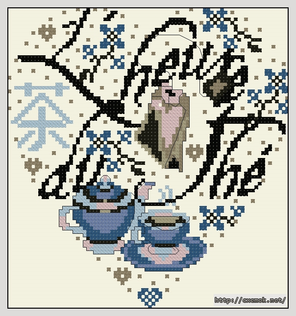 Download embroidery patterns by cross-stitch  - L''heure du the, author 