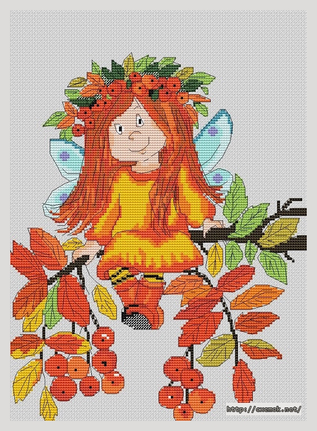 Download embroidery patterns by cross-stitch  - Autumn fairy, author 