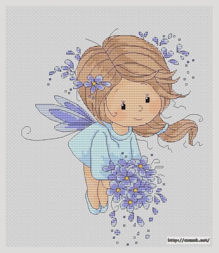 Download embroidery patterns by cross-stitch  - Blue fairy, author 