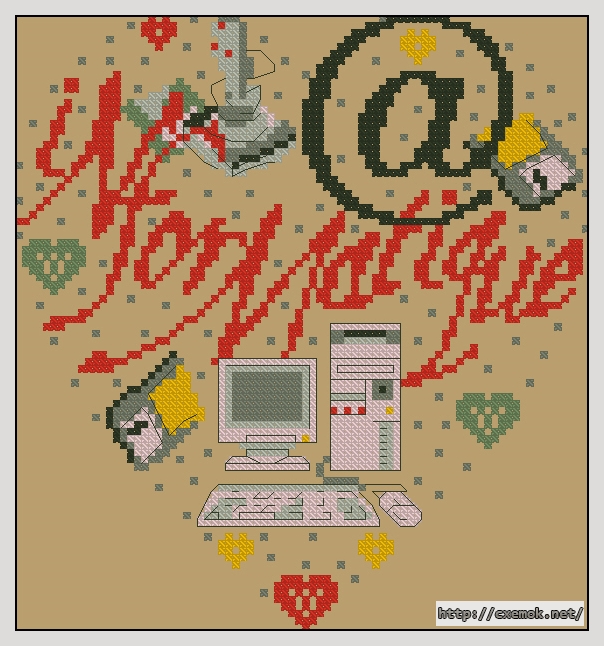 Download embroidery patterns by cross-stitch  - Informatique, author 