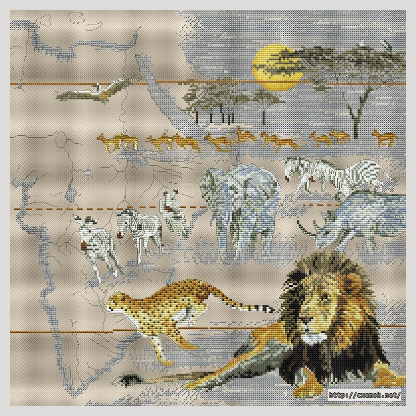 Download embroidery patterns by cross-stitch  - African heartlands, author 