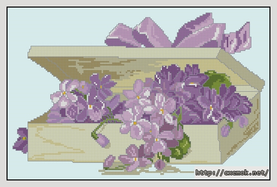 Скачать схемы вышивки нитками / крестом  - Boite violettes, автор 