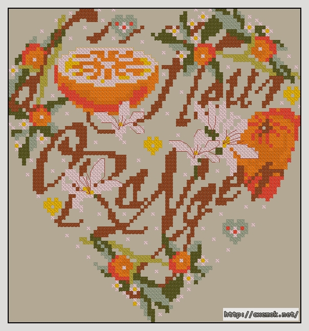 Download embroidery patterns by cross-stitch  - Fleur oranger, author 