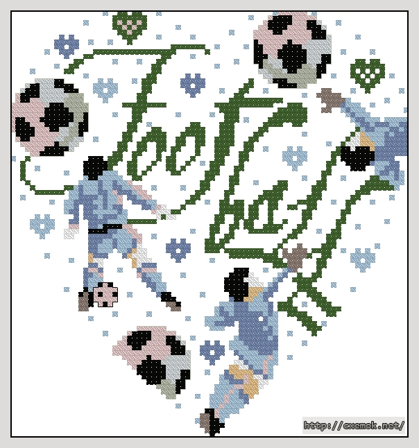Download embroidery patterns by cross-stitch  - Football, author 