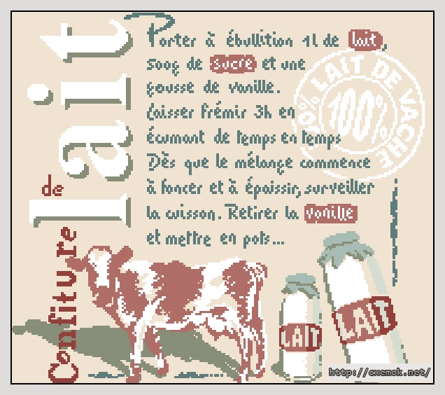 Скачать схемы вышивки нитками / крестом  - Confiture de lait, автор 