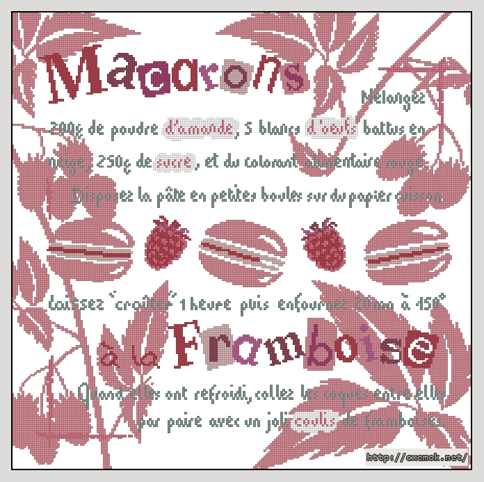 Download embroidery patterns by cross-stitch  - Macarons, author 