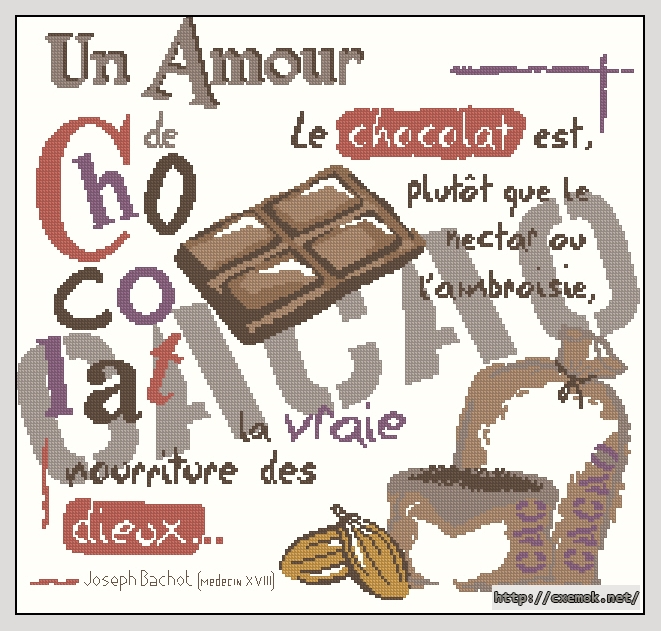 Скачать схему вышивки нитками Un Amour de Chocolat, автор 