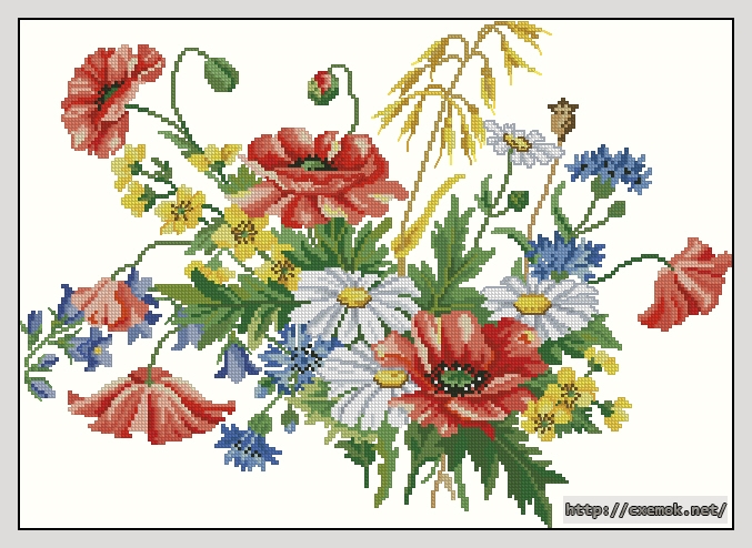 Download embroidery patterns by cross-stitch  - Kornblomst, author 