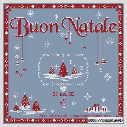 Скачать схему вышивки нитками Buon Natale, автор 