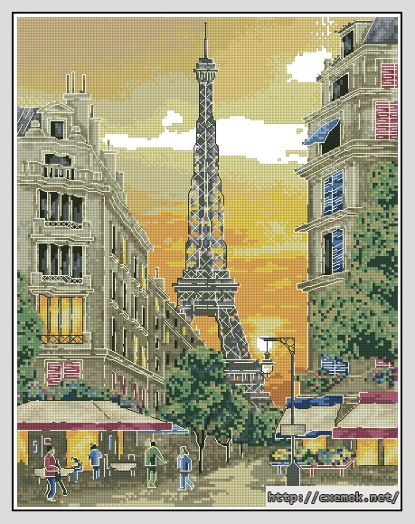 Download embroidery patterns by cross-stitch  - Evening in paris, author 