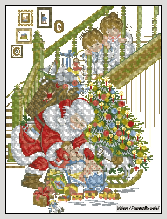 Download embroidery patterns by cross-stitch  - Julemand med 2 born, author 