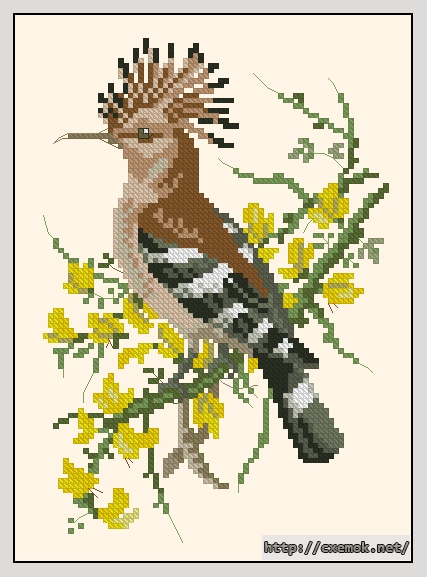 Download embroidery patterns by cross-stitch  - Bird, author 