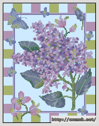 Скачать схемы вышивки нитками / крестом  - Lilac picture, автор 