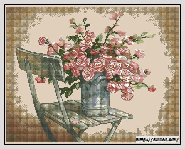 Скачать схему вышивки roses on white chair