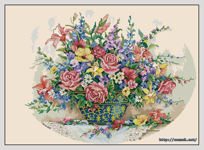 Завантажити схеми вишивки нитками / хрестом  - Floral grandeur, автор 