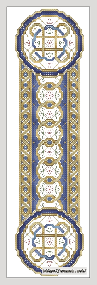 Download embroidery patterns by cross-stitch  - Renaissanse bookmark, author 
