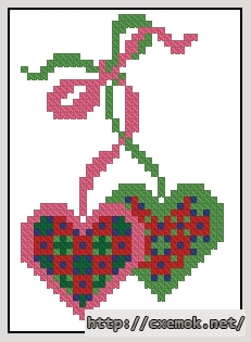 Download embroidery patterns by cross-stitch  - Два сердечка, author 