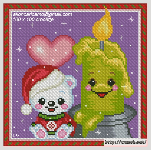 Download embroidery patterns by cross-stitch  - Orsetto con candela, author 