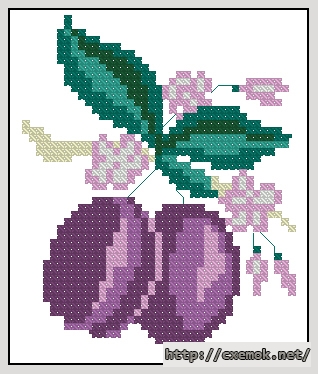 Download embroidery patterns by cross-stitch  - Сливы, author 