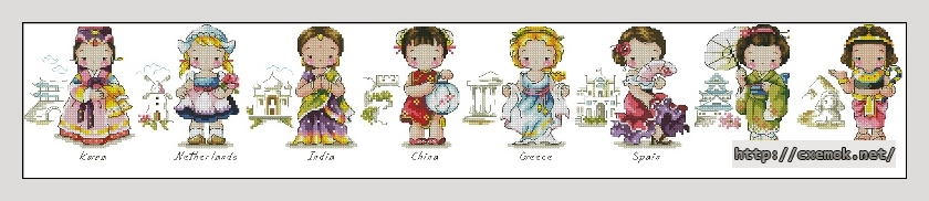 Download embroidery patterns by cross-stitch  - Girls kids, author 