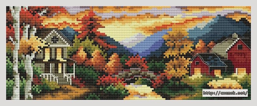 Download embroidery patterns by cross-stitch  - The sunset of autumn, author 