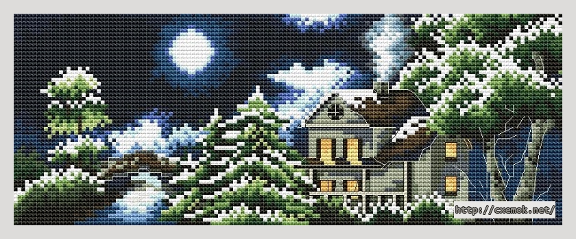 Download embroidery patterns by cross-stitch  - The night of winter, author 