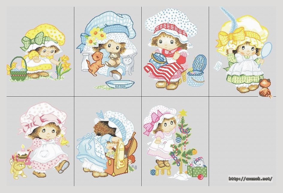 Download embroidery patterns by cross-stitch  - Девчушки, author 